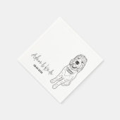 Dog Wedding Cocktail Drink Napkins Goldendoodle Serviette (Ecke)