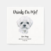 Dog Wedding Cocktail Napkins Serviette (Vorderseite)