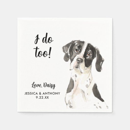 Dog Wedding Cocktail Napkins Serviette (Vorderseite)
