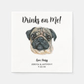 Dog Wedding Cocktail Napkins Serviette (Vorderseite)