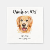 Dog Wedding Cocktail Napkins Serviette (Vorderseite)