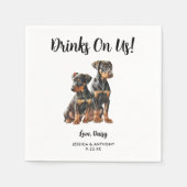 Dog Wedding Cocktail Napkins Serviette (Vorderseite)