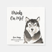 Dog Wedding Cocktail Napkins Serviette (Vorderseite)