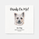 Dog Wedding Cocktail Napkins Serviette (Vorderseite)