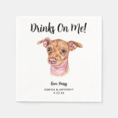Dog Wedding Cocktail Napkins Serviette (Vorderseite)