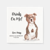Dog Wedding Cocktail Napkins Serviette (Vorderseite)