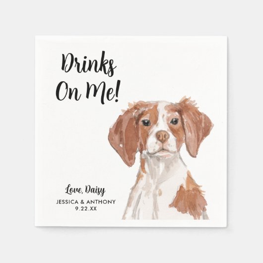 Dog Wedding Cocktail Napkins Serviette (Vorderseite)