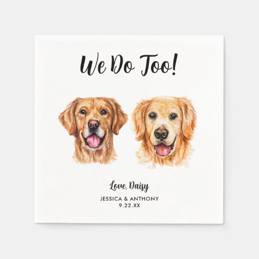 Dog Wedding Cocktail Napkins Serviette (Vorderseite)