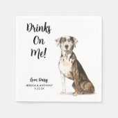 Dog Wedding Cocktail Napkins Serviette (Vorderseite)