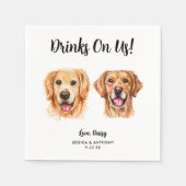 Dog Wedding Cocktail Napkins Serviette (Vorderseite)