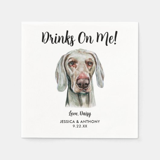 Dog Wedding Cocktail Napkins Serviette (Vorderseite)