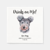 Dog Wedding Cocktail Napkins Serviette (Vorderseite)