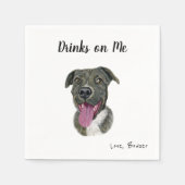 Dog Wedding Cocktail Napkins Serviette (Vorderseite)