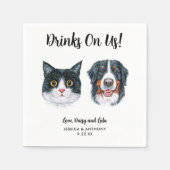 Dog Wedding Cocktail Napkins Serviette (Vorderseite)