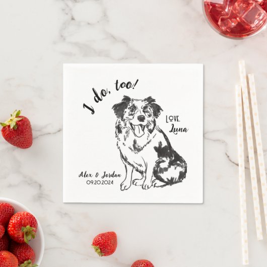 Dog Wedding Cocktail Napkins Serviette (Beispiel)