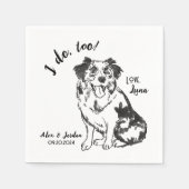 Dog Wedding Cocktail Napkins Serviette (Vorderseite)