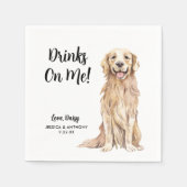 Dog Wedding Cocktail Napkins Serviette (Vorderseite)