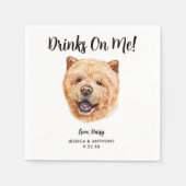 Dog Wedding Cocktail Napkins Serviette (Vorderseite)