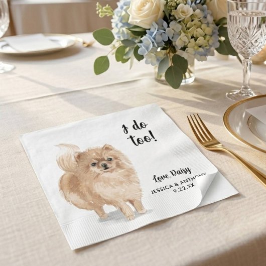 Dog Wedding Cocktail Napkins Serviette