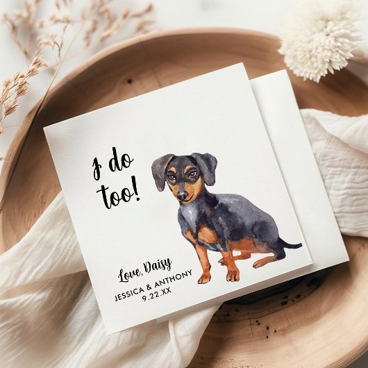 Dog Wedding Cocktail Napkins Serviette