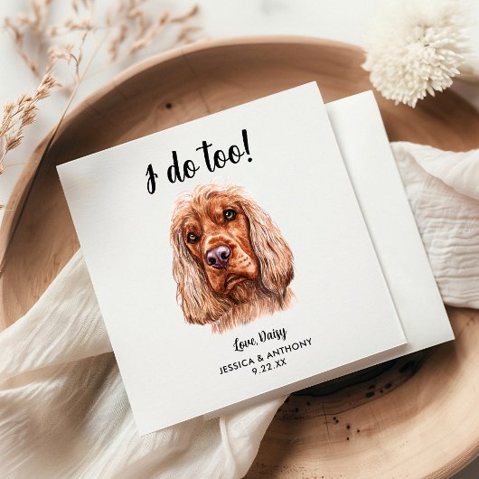 Dog Wedding Cocktail Napkins Serviette