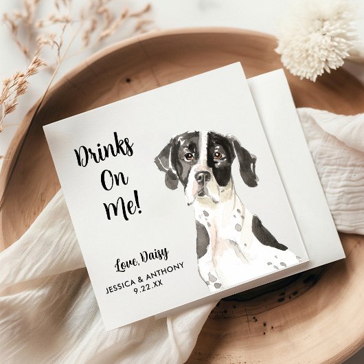 Dog Wedding Cocktail Napkins Serviette