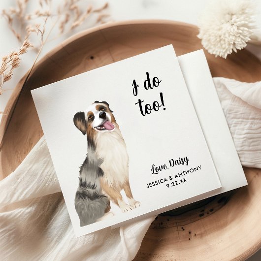 Dog Wedding Cocktail Napkins Serviette