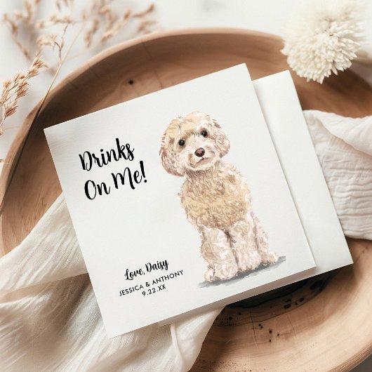 Dog Wedding Cocktail Napkins Serviette