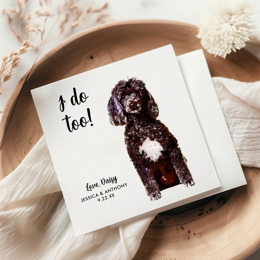 Dog Wedding Cocktail Napkins Serviette