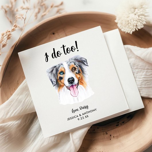 Dog Wedding Cocktail Napkins Serviette