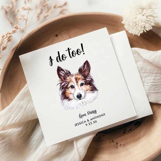 Dog Wedding Cocktail Napkins Serviette