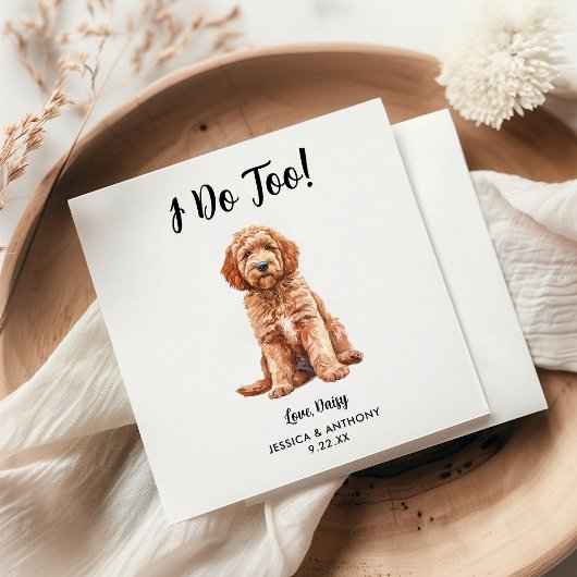 Dog Wedding Cocktail Napkins Serviette