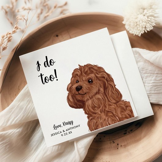 Dog Wedding Cocktail Napkins Serviette