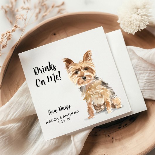 Dog Wedding Cocktail Napkins Serviette