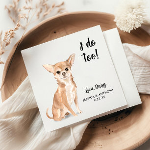 Dog Wedding Cocktail Napkins Serviette