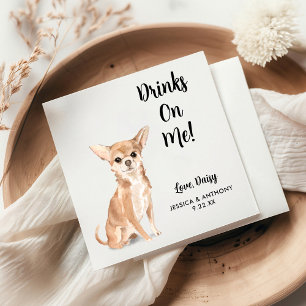 Dog Wedding Cocktail Napkins Serviette