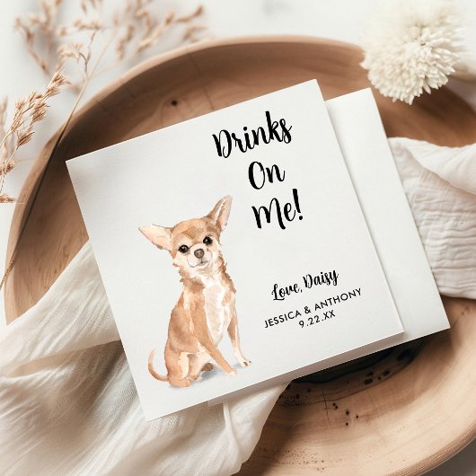 Dog Wedding Cocktail Napkins Serviette