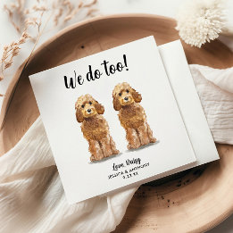 Dog Wedding Cocktail Napkins Serviette