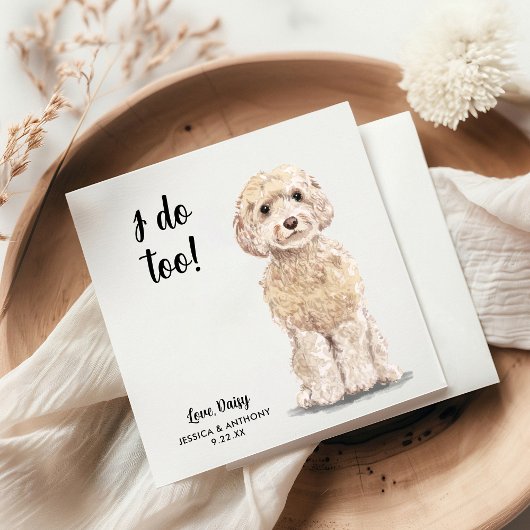 Dog Wedding Cocktail Napkins Serviette