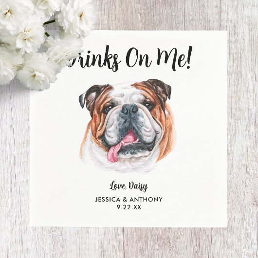 Dog Wedding Cocktail Napkins Serviette
