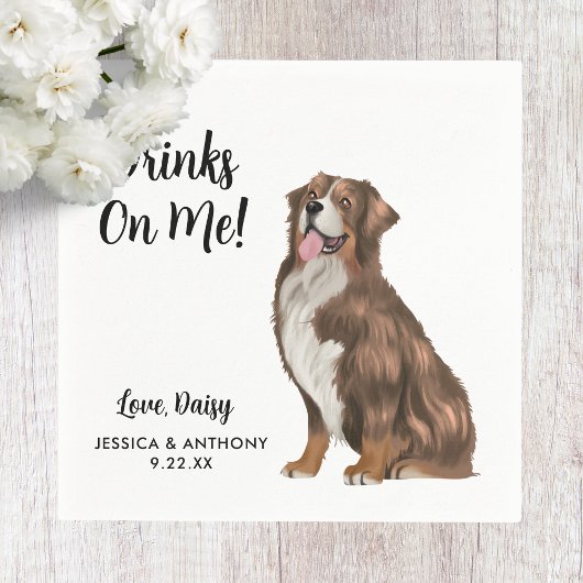 Dog Wedding Cocktail Napkins Serviette