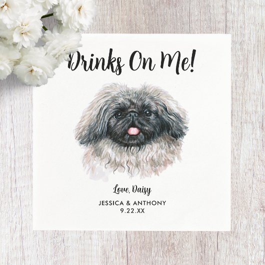 Dog Wedding Cocktail Napkins Serviette