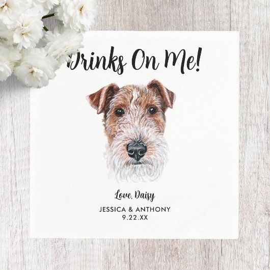 Dog Wedding Cocktail Napkins Serviette