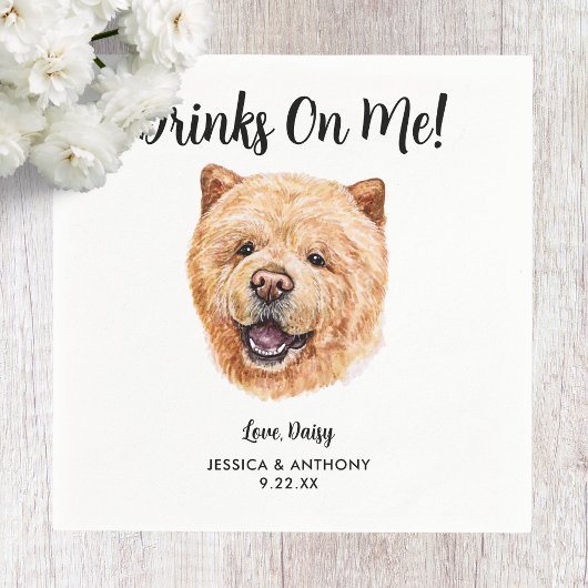 Dog Wedding Cocktail Napkins Serviette