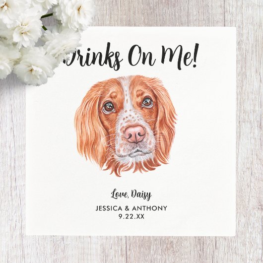 Dog Wedding Cocktail Napkins Serviette
