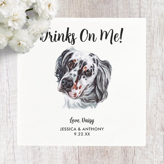 Dog Wedding Cocktail Napkins Serviette