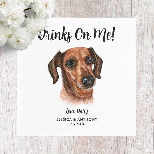 Dog Wedding Cocktail Napkins Serviette