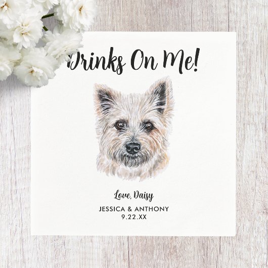 Dog Wedding Cocktail Napkins Serviette