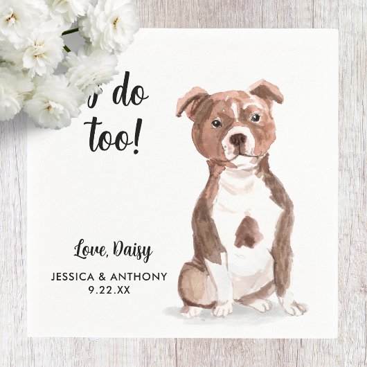 Dog Wedding Cocktail Napkins Serviette