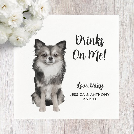 Dog Wedding Cocktail Napkins Serviette